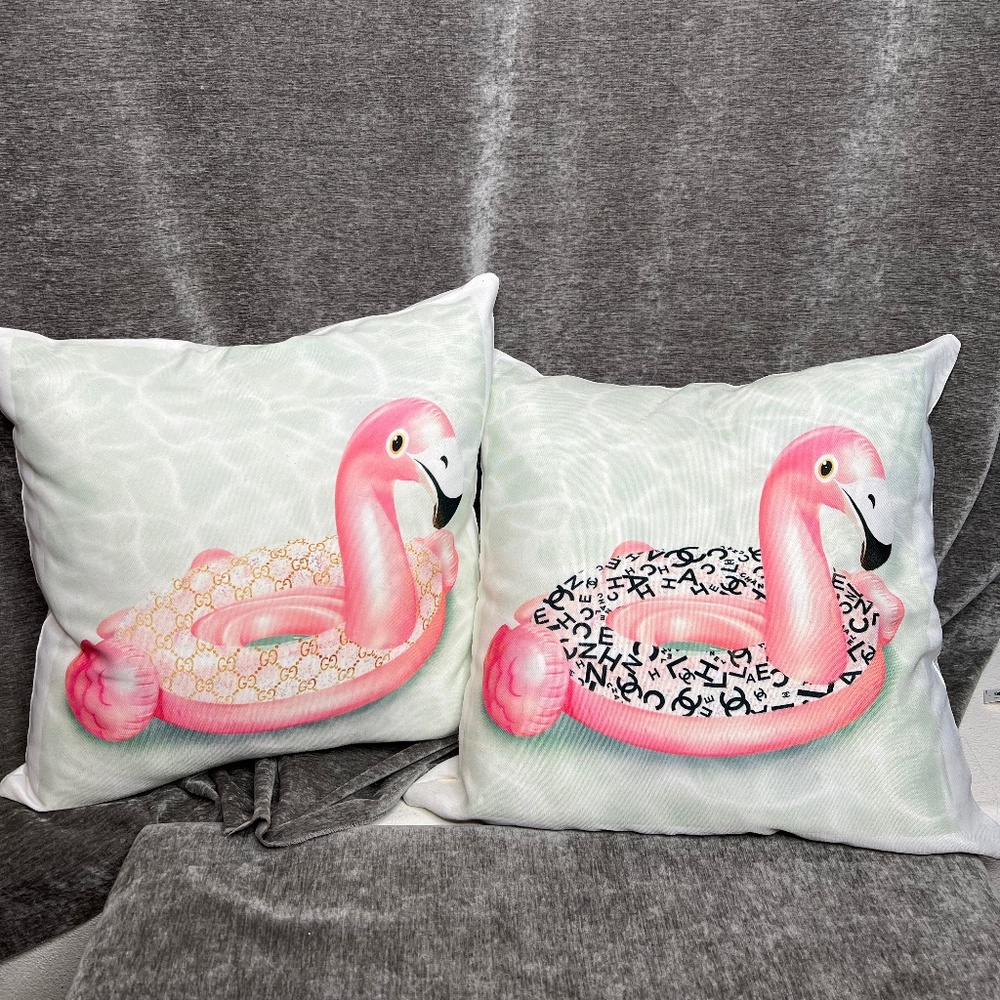 2pc Stupell Industries Tropical Flamingo Fashion Pool Float Throw Pillows